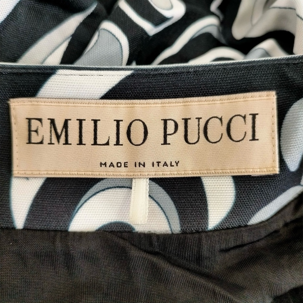 Emilio Pucci Black and White Print Dress Size 38 - Picture 4 of 11